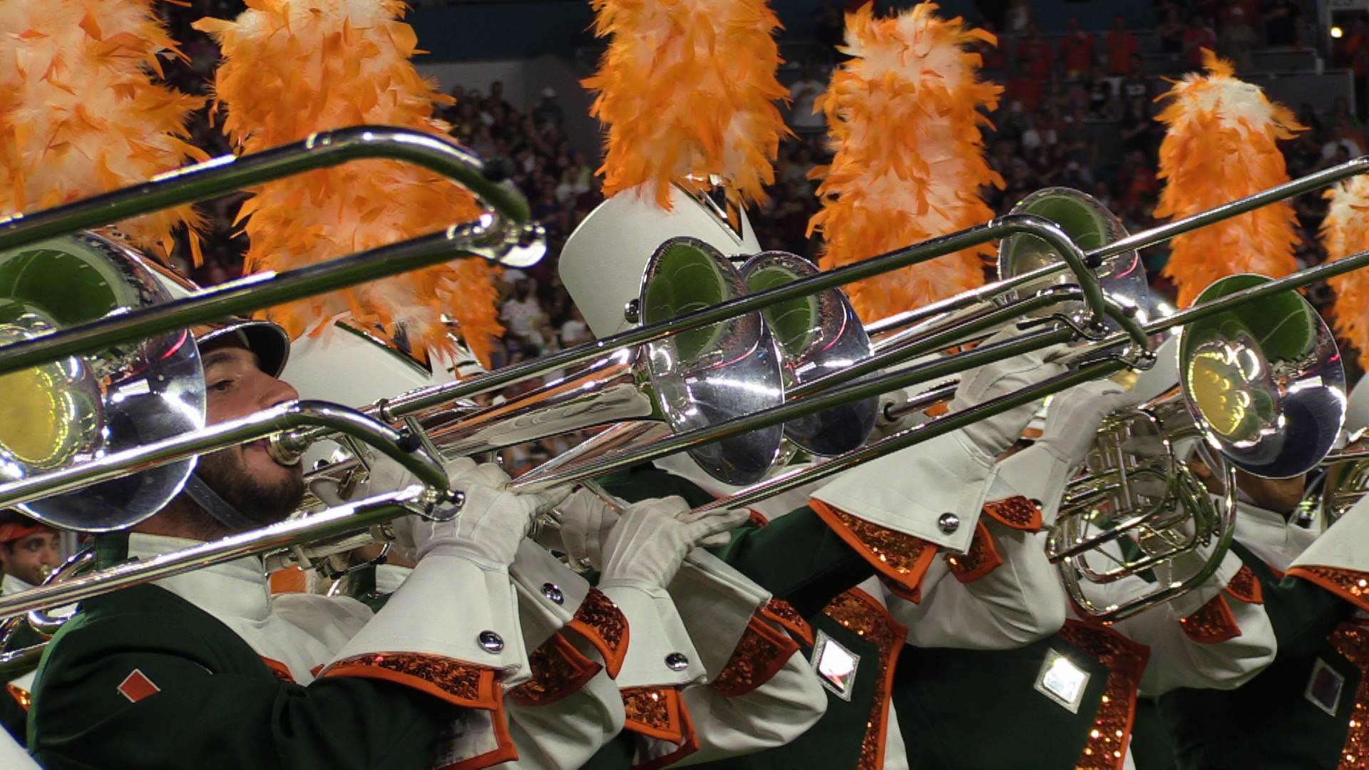 Trombones performing